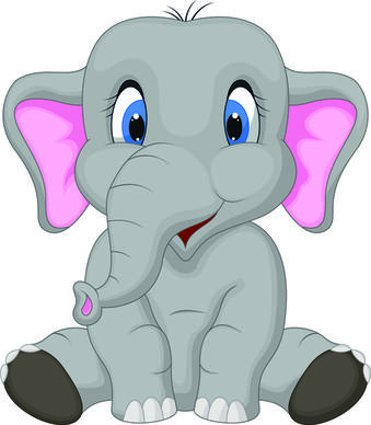 lovely cartoon elephant vector