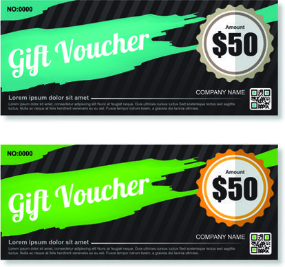 cash gift voucher creative vector