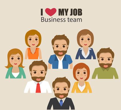 business people working vector templates set