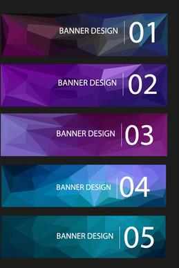 geometric shapes numbered banners vector