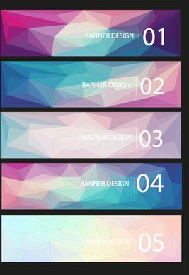 geometric shapes numbered banners vector