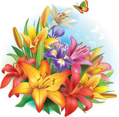 beautiful lilies art background design