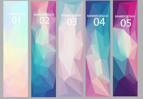 geometric shapes numbered banners vector