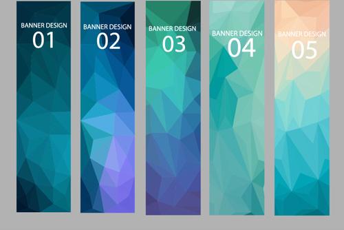 geometric shapes numbered banners vector