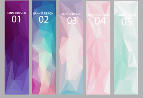 geometric shapes numbered banners vector