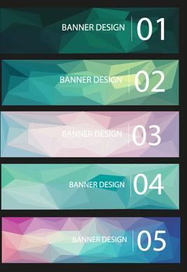 geometric shapes numbered banners vector