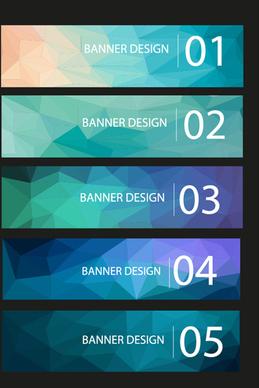 geometric shapes numbered banners vector