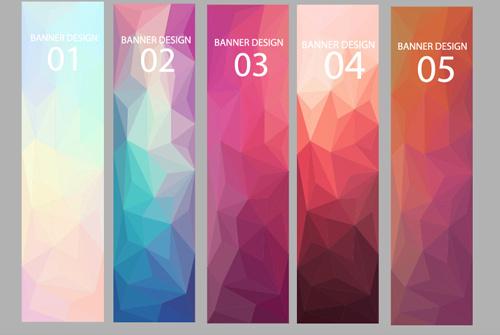 geometric shapes numbered banners vector