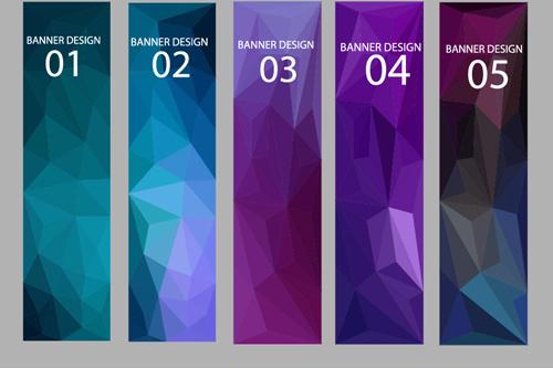 geometric shapes numbered banners vector