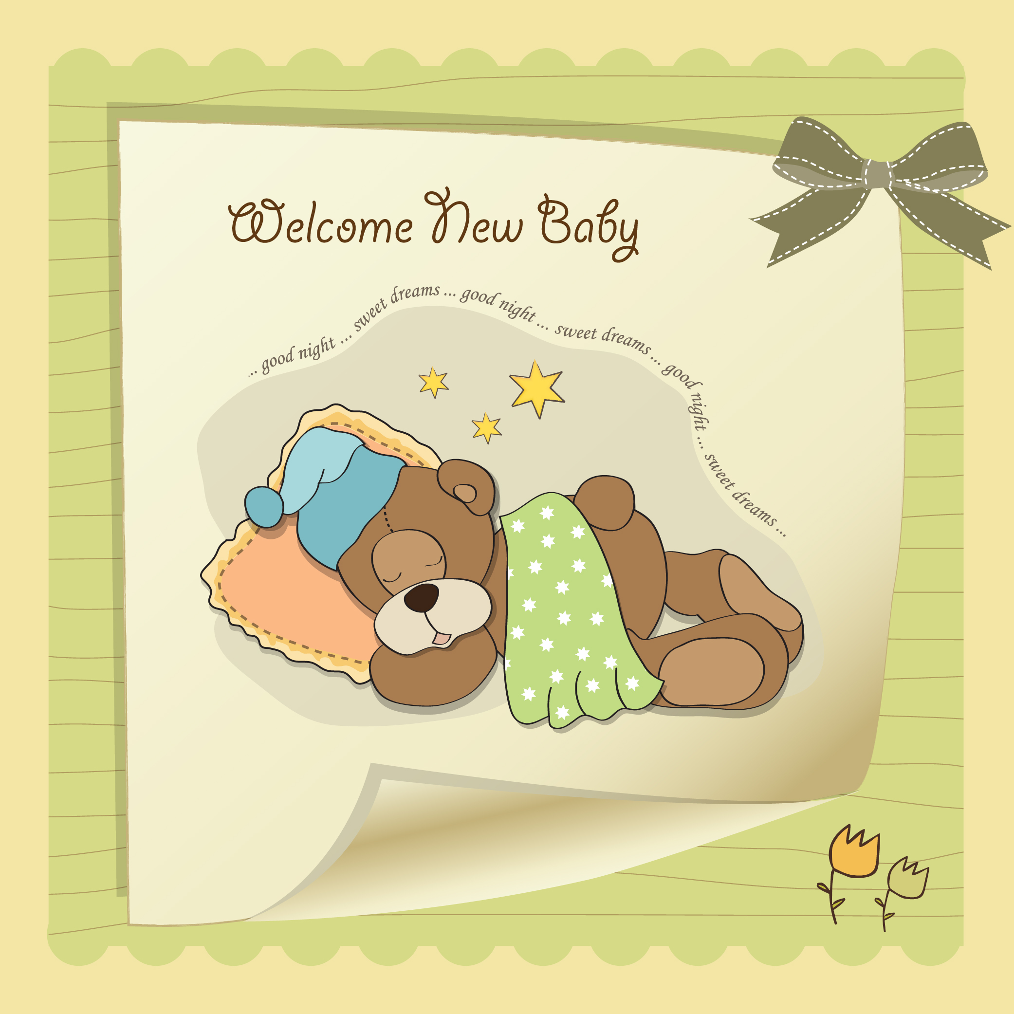 cute cartoon style children card design vector