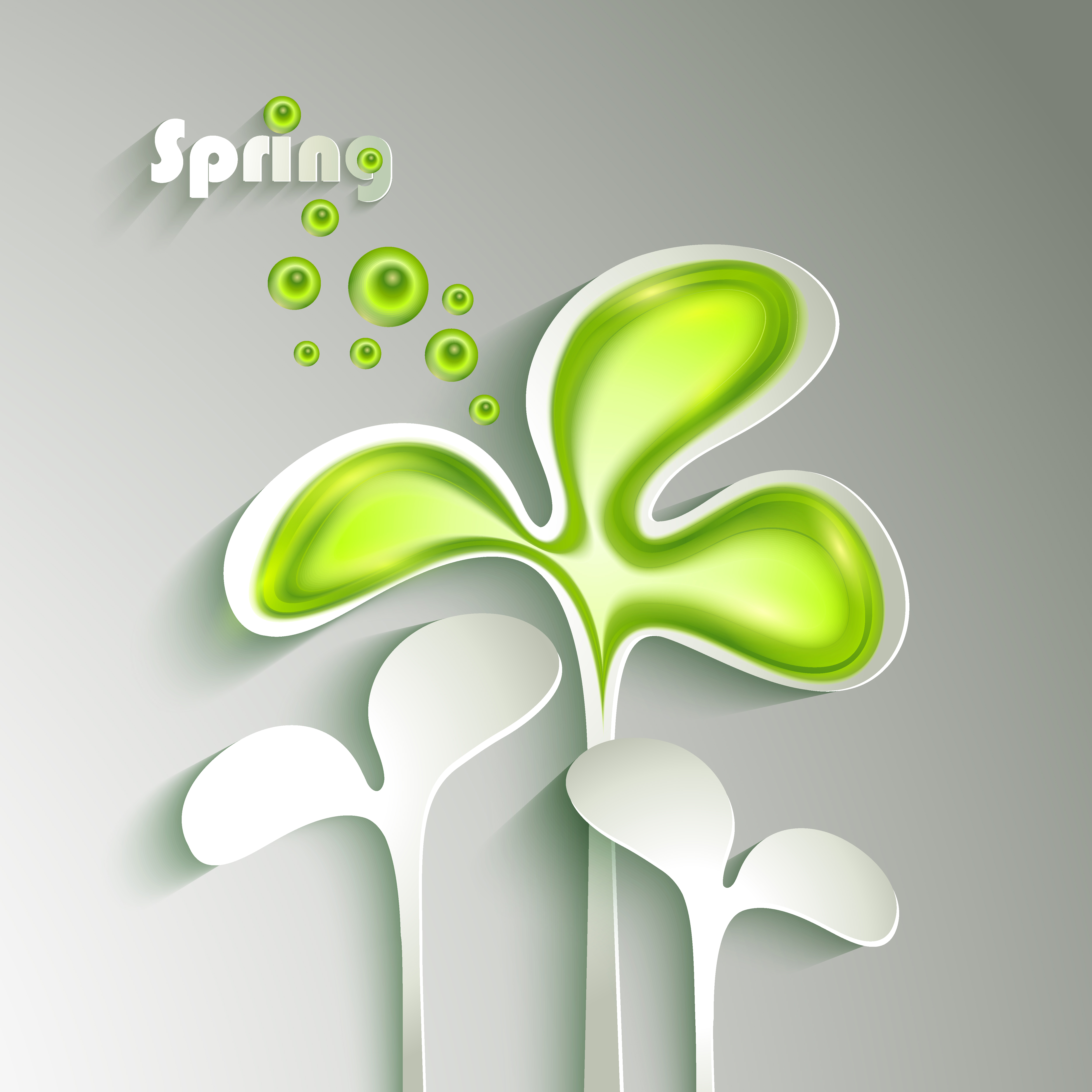 spring paper green design vector