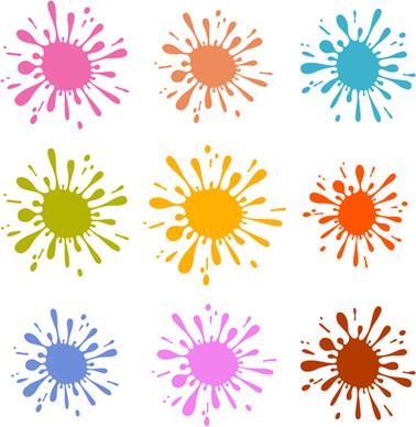 colorful blot spatter vector design set