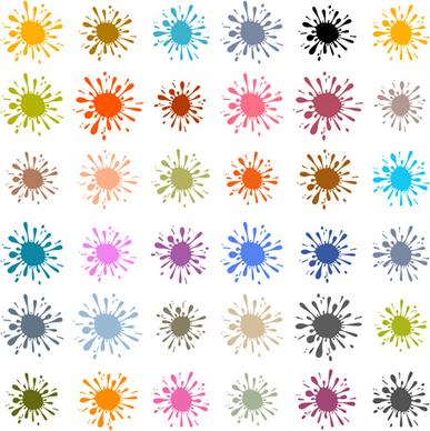 colorful blot spatter vector design set