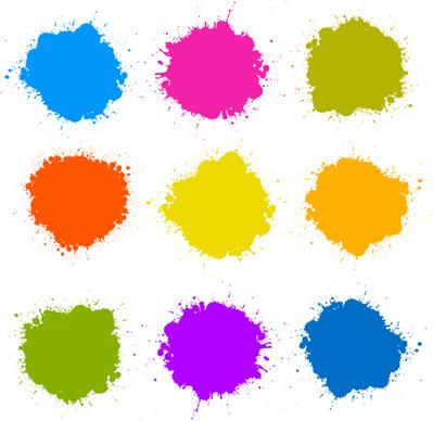 colorful blot spatter vector design set