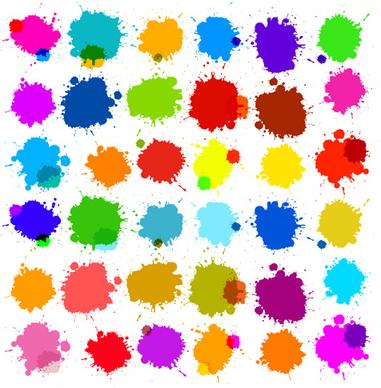 colorful blot spatter vector design set