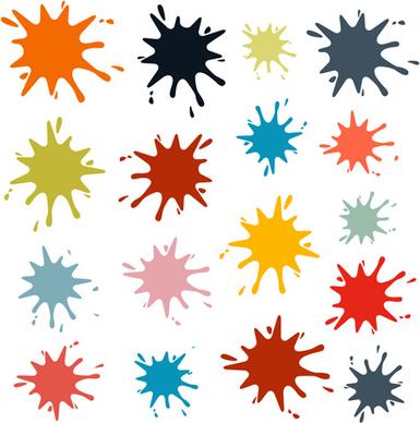 colorful blot spatter vector design set