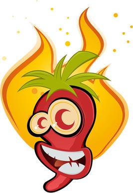 hot chili peppers funny cartoon vectors