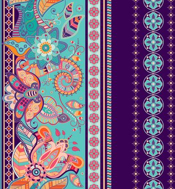 ethnic floral borders pattern vector