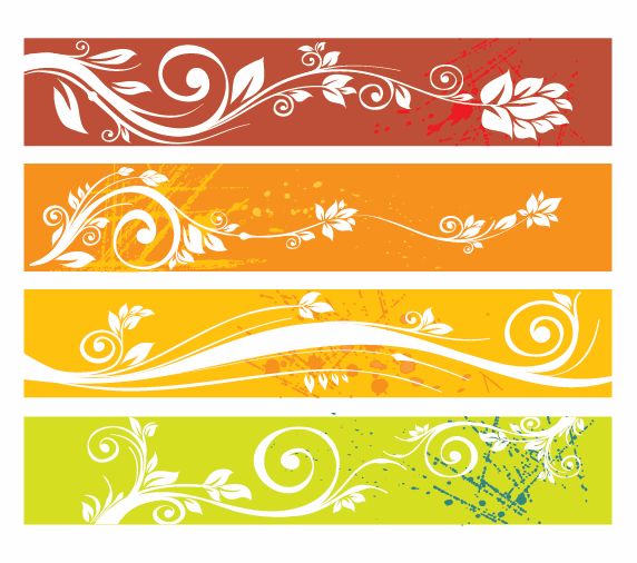 free floral banners graphic vectors