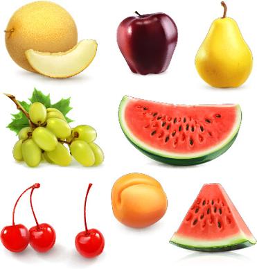 fresh fruits shiny vectors