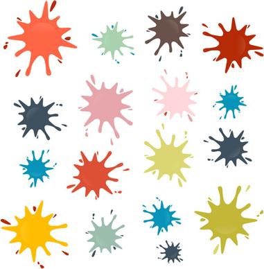 colorful blot spatter vector design set