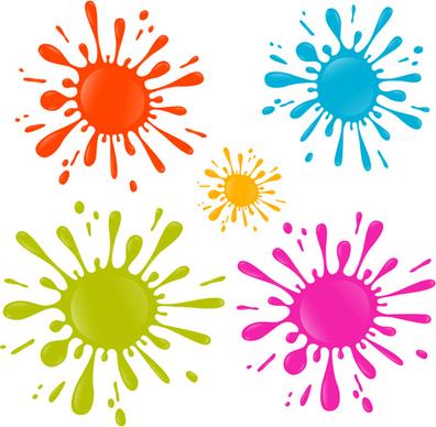 colorful blot spatter vector design set