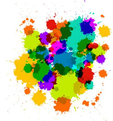 colorful blot spatter vector design set