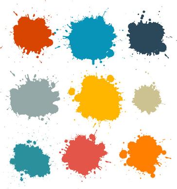 colorful blot spatter vector design set