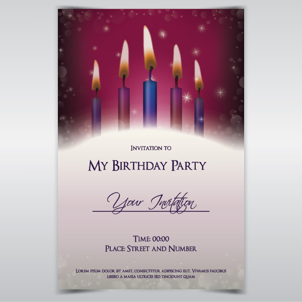 exquisite birthday invitations card vector