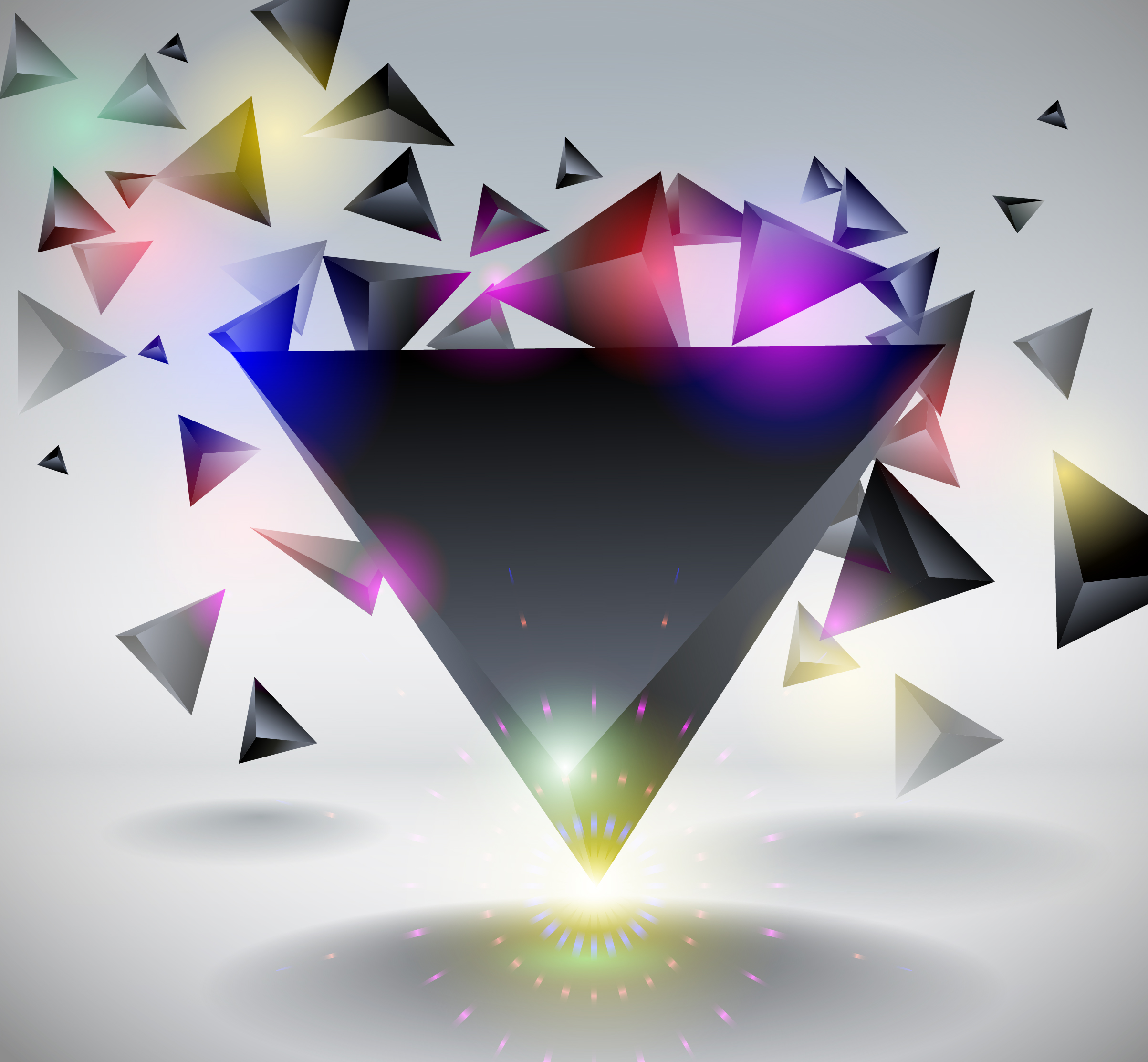 3d triangle abstract vector background