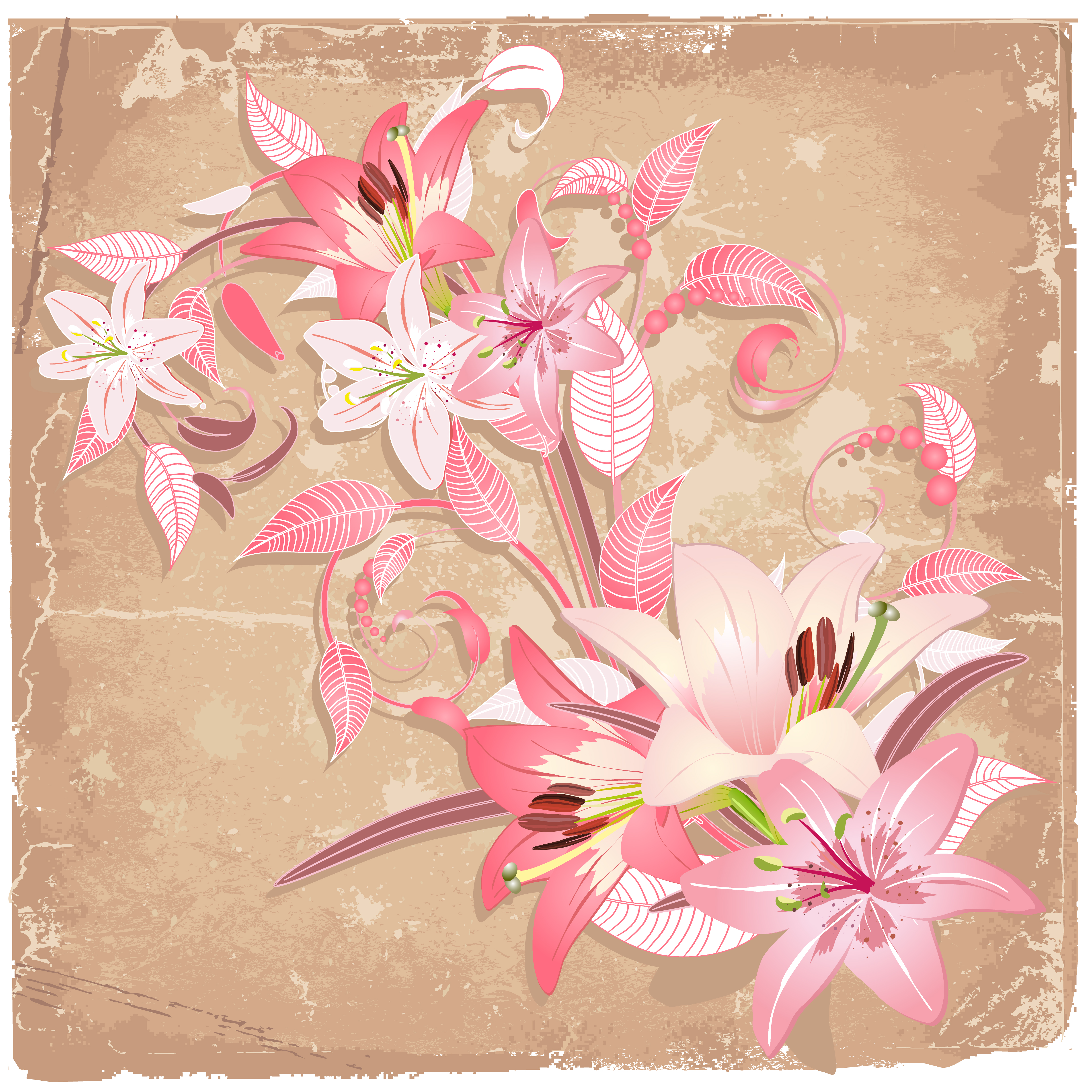 beautiful flowers background art vector