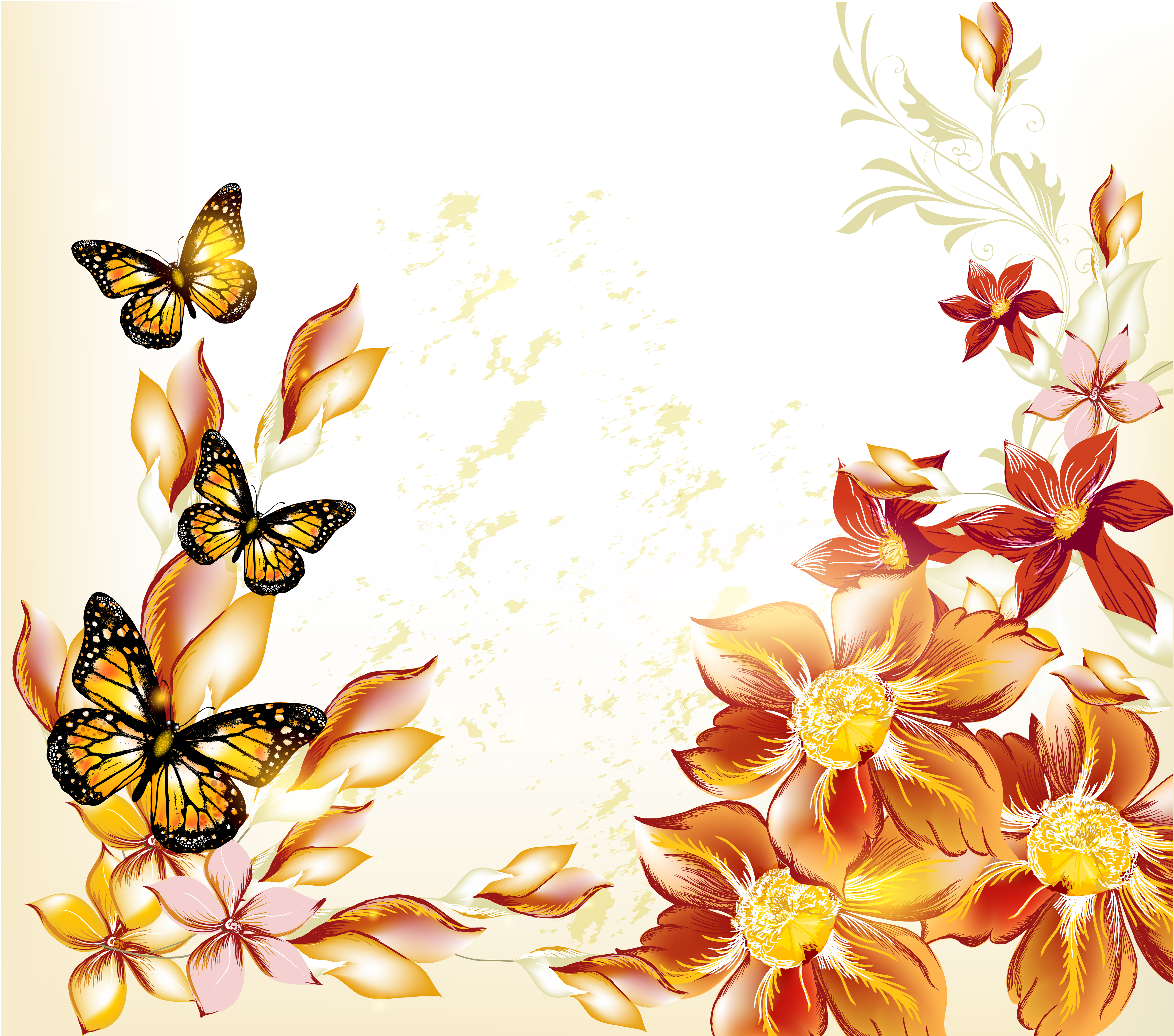 beautiful flowers background art vector