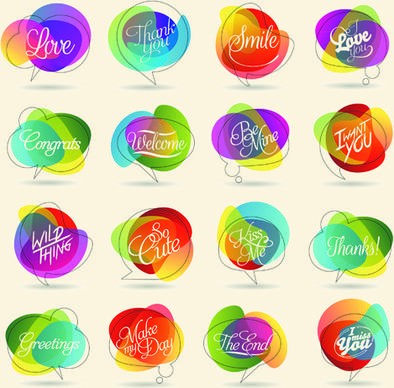 colorful shape logos design vector