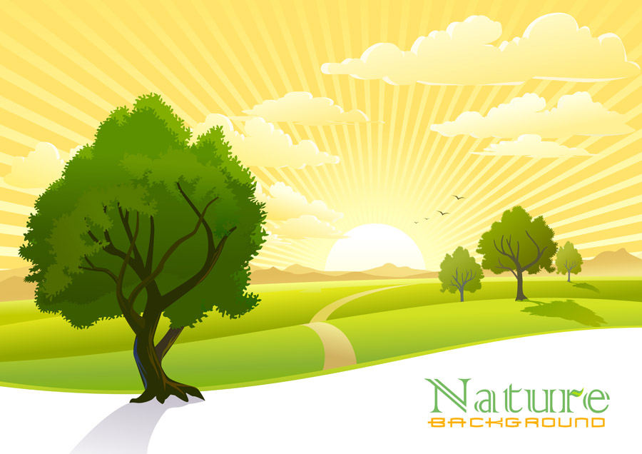 nature sky scenery vector background