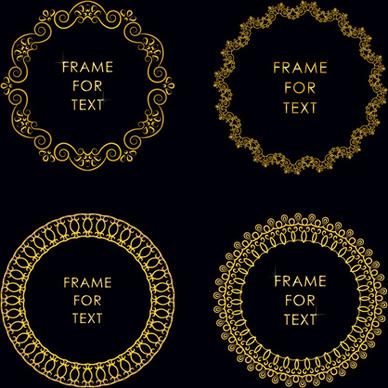 gold deco frame beautiful vector set