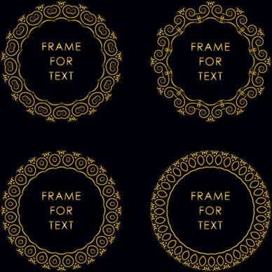 gold deco frame beautiful vector set