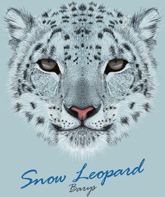 beautiful snow leopard vector background