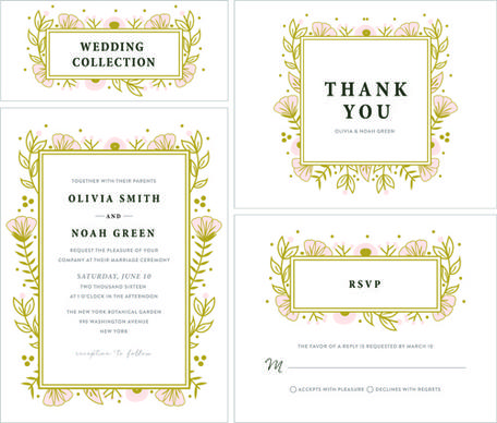 elegant wedding invitations creative vector