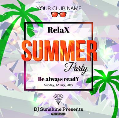 grunge styles party poster summer vector