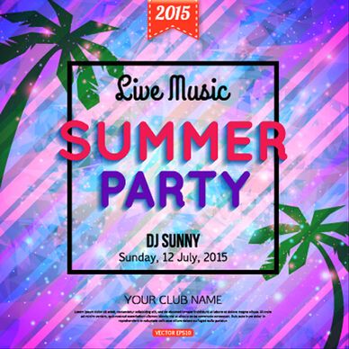 grunge styles party poster summer vector