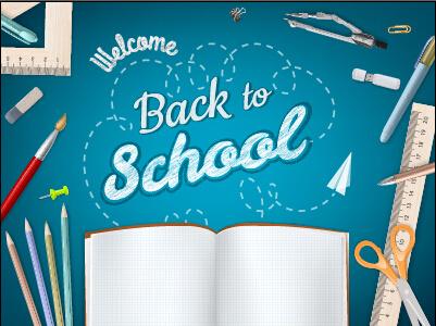 vector background school elements illustration