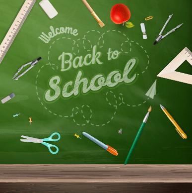 vector background school elements illustration