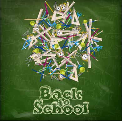 vector background school elements illustration