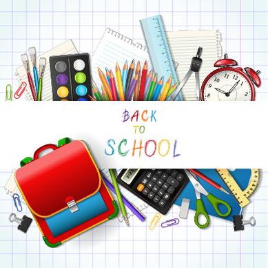 vector background school elements illustration