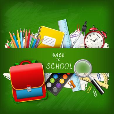 vector background school elements illustration