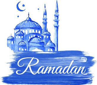 watercolor drawing ramadan kareem vector background