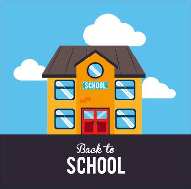 back school cartoon style background vector