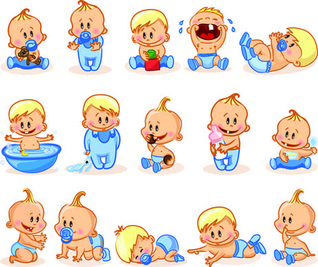 cartoon baby funny vector