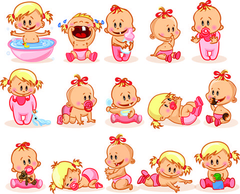 cartoon baby funny vector