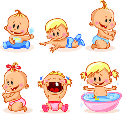 cartoon baby funny vector